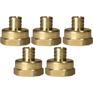 XFITTING 3/4 inch Pex x 1 inch Female NPT Adapter, 23-4-7=5X, 5 Pieces