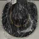 Western-Cowboy-Hats for Women Men - Classic Wide Brim Felt Fedora Unisex Upturn Bull Head Cowgirl Caps with Buckle Belt (Black)