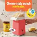 Hot Air Popcorn Machine - 14-Cup Electric Popcorn Popper, Oil-Free, 1200W - Includes Measuring Cup - Home Popcorn Maker for Movie Nights - Red