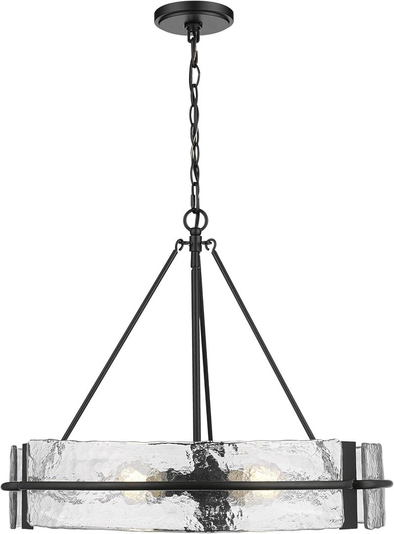 ML Lighting 19504-MB Rezi 24" Wide 4-Light Pendant - Matte Black