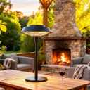 Electric Patio Outdoor Heater, 600W/900W/1500W Infrared Tabletop Heaters for Indoor Oudoor Use, IP55 Waterproof, Tip-over & Overheating Protection, Perfect for Garden, Balcony, Garage, Backyard, (Black)