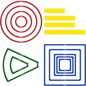 15 Pcs Area of Effect Spell Templates, DND Spell Templates, Acrylic Spell AOE Damage Template Set, Include 5 Cube 4 Circle 2 Cone 4 Line Templates, Tabletop RPG Gaming Accessories