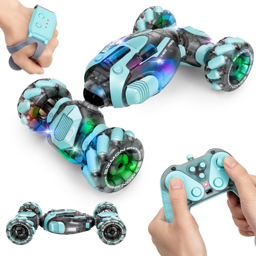 Gesture Sensing RC Stunt Car - Best Gifts for Boys 6-12 Year Old 360 Rotating 4WD Remote Control Transform Hand Controlled Car Birthday Presents for Kids Age 7 8 9 10 11 yr