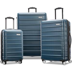Samsonite Omni 2 Hardside 3 Piece Set - Includes Global Carry-On, Medium, & Large Checked Suitcases - 360° Dual Spinner Wheels - Integrated TSA Lock & Expansion - Nova Teal