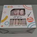 WDF 180 Pieces Pink Plastic Silverware with Gold -Pink Plastic Utensils Set - 60 Guest Pink Cutlery Disposable for Birthday/Party/Wedding