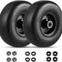 GarveeLife 2 Pack 9x3.5-4 Flat Free Lawn Mower Tire and Wheel, 267 LBS Load,9x3.50-4 Lawn Mower Tires with 3/4" extra 5/8" Bushings for Push Mowers, Garden Carts, Hand Trucks
