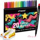 2 x Fabric Markers Permanent for Clothes, 20 Colors Fine Tips Paint Pens for Clothing Canvas Tote Bags T-Shirt and Shoes, Non Toxic Ink for Kids and Adults