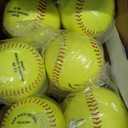 18 Pcs Sports Practice Softballs Leather Covered Training Ball Slow Pitch Softball Balls for Games, Practice and Training (11 Inch)