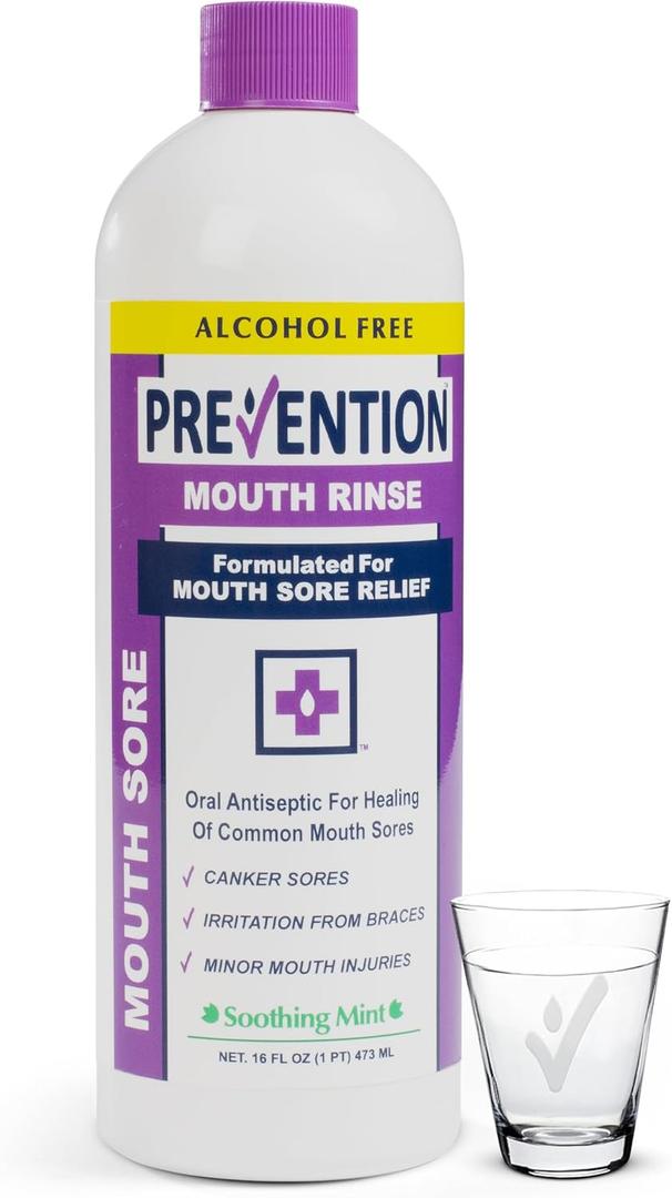 Prevention Mouth Sore Mouthwash | Alcohol Free | Canker Sore Treatment, 16 fl oz (Pack of 1) (16 Fl Oz (Pack of 1))