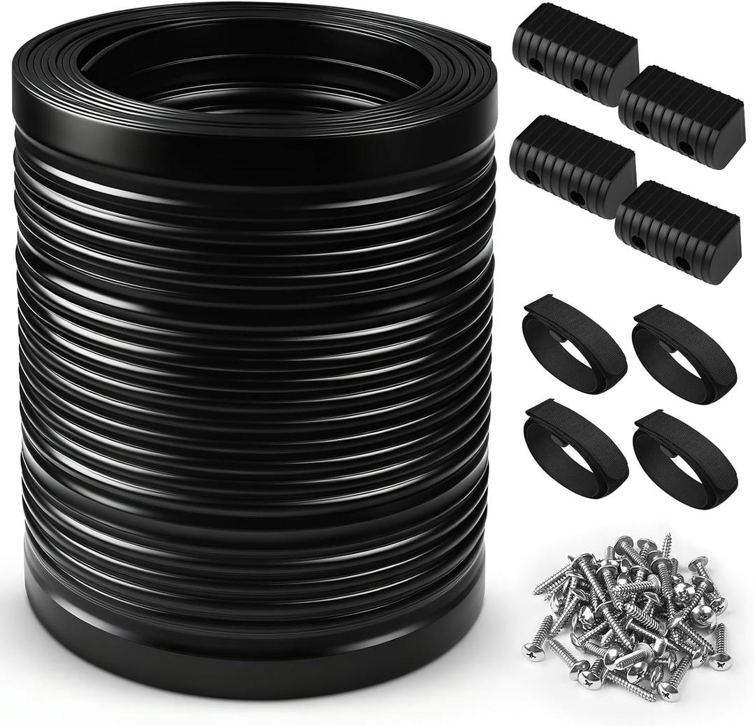 Bunk Wrap Kit Roll 16ft with Endcaps for Boat Trailer, 2"x4" Waterproof PE Synthetic Bunk Cover Replaces Carpet, Black