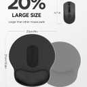 Laborio Mouse Pad with Wrist Rest, Ergonomic Mouse Pads for Desk, Office Non-Slip Large Mousepad with Gel Wrist Support(Black, 10.6''L x 9''W)