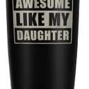 SANDJEST Gift from Daughter to Dad - 20oz Tumbler with Lid for Father - Insulated Stainless Steel Mug - Funny Coffee Mug for Outdoor Travel Sport Office, Gifts for Birthday Fathers Day