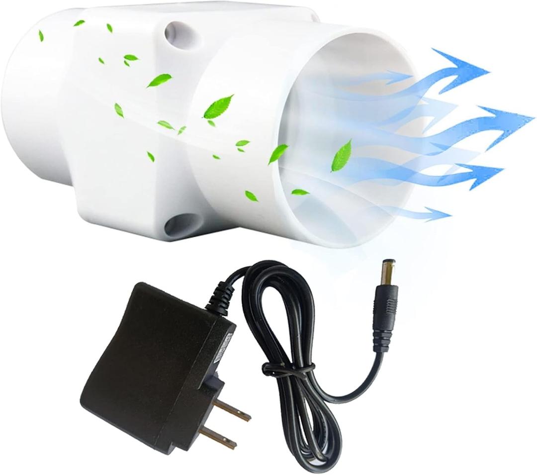 2 Inch Duct Fan 12V Inline Vent Fan 6W Bathroom Exhaust Blower Fan 2/50Mm Air Extractor Fan 22Cfm Ventilation Exhaust Diffuser Fan for Air Heating Cooling Booster Attic Kitchen Grow Tent (No Adjustable Speed)