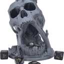 Skull Dice Tower Dungeons and Dragons RPG abletop Roleplaying Game Jail D&D (Random 7PCS D20 Dice Set Included) Silver