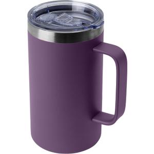 DOMICARE 24oz Mug with Handle and Lid, Stainless Steel Coffee Mug, Reusable Insulated Cup, Travel Mug with Handle, Double Wall Vacuum Coffee Tumbler for Men and Women, Dark Purple, Pack 1