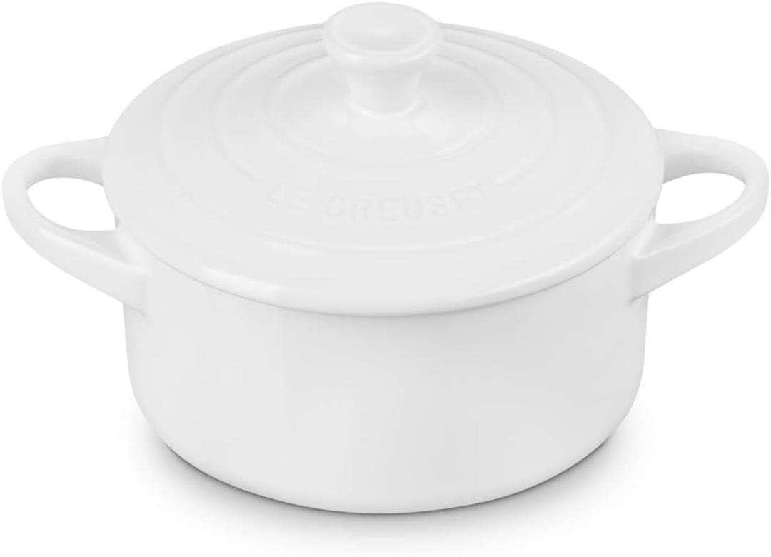 Le Creuset Stoneware Mini Round Cocotte, 14 oz., White