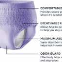 Amazon Basics Postpartum Incontinence Underwear for Women, Maximum Absorbency, Bladder Leak Protection, Soft, Disposable, Odor Control, Comfortable Fit, X-Large, Lavender, 48 Count (3 Packs of 16)