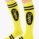 Geyoga Funny Crayon Socks for Women Crayon Knee High Socks Novelty Stocking Stuffers Rainbow Pencil Stockings