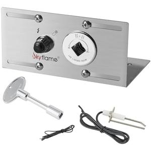 Skyflame Stainless Steel Extensive Fire Pit Gas Burner Spark Ignition Kit - Including Push Button Igniter, 1/2 Straight Gas Key Valve with Key (Silver)