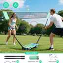 BAGAIL Portable Badminton Net Set, Pop-Up Net with Carry Case, Complete 4 Racket Set for Backyard, Park & Beach Games, Quick Setup Indoor Outdoor Sports Equipment for Backyard Fun