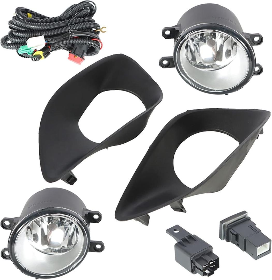WFLNHB 1 Pair of Fog Lights Kit Replacement for Toyota Yaris Sedan 2007-2011 Fog Bumper Fog Lamps Passenger & Driver Side