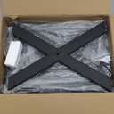 IBUYKE Square Makeup Stool with X-Leg Foot Rest, Linen Footrest, Ottoman Seat, Multi-Use as Small Side Table, for Bedroom, Living Room, Blue Gray LG-70L (17.72"-Linen)