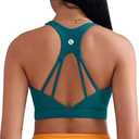 RUNNING GIRL Sports Bras for Women, Medium Impact Sports Bra with Molded Cup Yoga Pilates Workout Bra(WX3108_Teal_S)