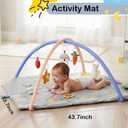 Baby Play Gym Tummy Time Mat, Oversize Elephant Activity Mat with 6 Detachable Toys, Promote Motor Skills & Sensory Development Mat, Newborn Infant Baby Essentials Gift