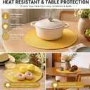 FunWheat Round Braided Placemats Set of 8 Place Mats for Dining Table Woven Washable Non-Slip Table Mats 15 Inch(Yellow,8pcs)