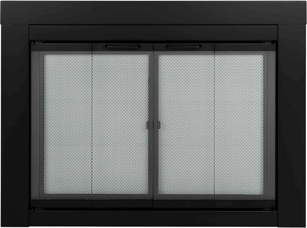 Pleasant Hearth Ascot Fireplace Glass Door - for Masonry Fireplaces, Small, Black, Model Number AT-1000
