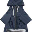 Dog Raincoat rain Jacket Raincoat Dogs Waterproof Breeds Zip Closure Storage Pocket Harness Hole Blue M