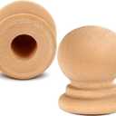 Pinkunn 100 Pcs Wood Finials Dowel Rods Caps 3/4 Inch Tall with 1/4 Inch Hole Unfinished Wood Drawer Knobs Pulls Handles Small Classic Ball Wooden Rods Caps for Crafts, DIY, Cabinet, Furniture, Drawer