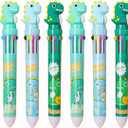 Cute Kawaii Dinosaur 10-in-1 Multicolor Pens, 10 Colors Cartoon Animals Ballpoint Pens, Novelty Fun Office Writing Stationery Supplies Gifts, 6 Pack