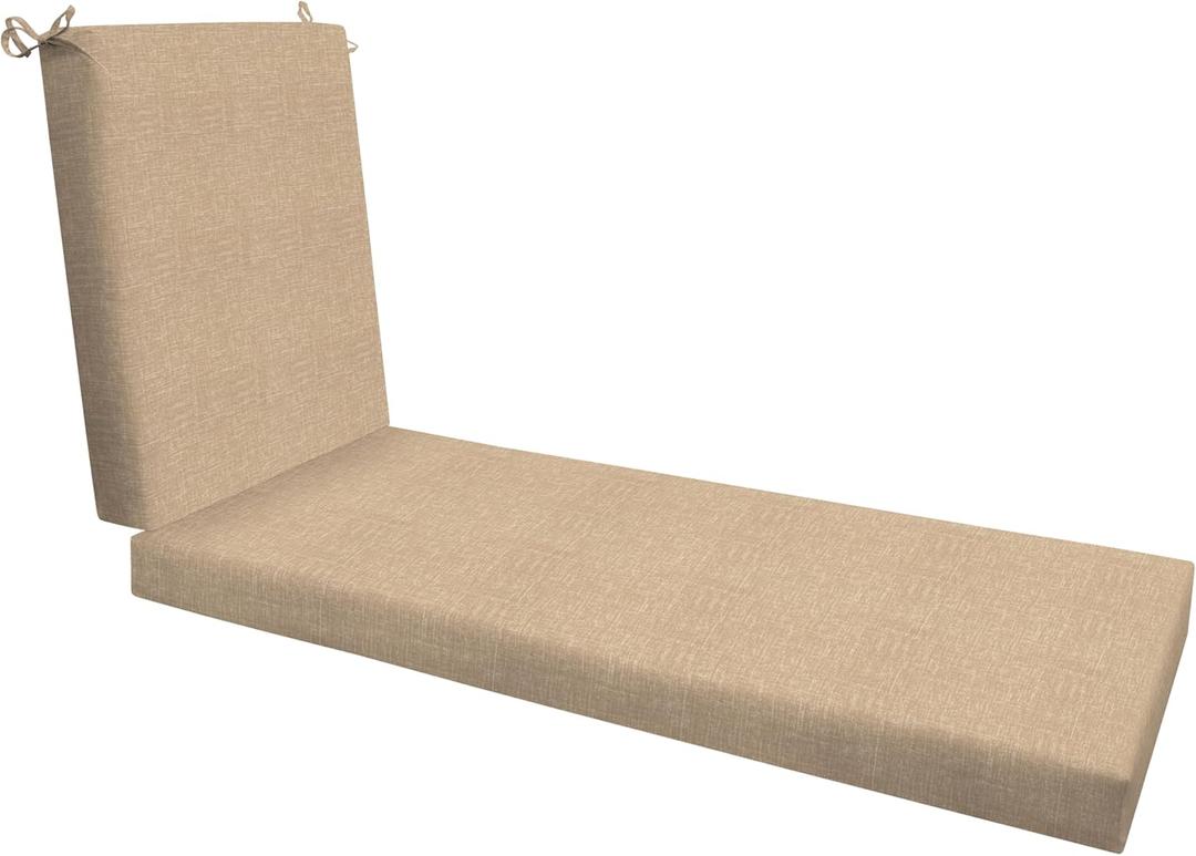 Honeycomb Outdoor Essentials Chaise Lounge, 21 x 70, Hampton Texture Neutral Chair Cushion for Patio Furniture
