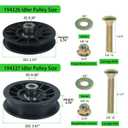 2 Pack 532194326 Idler Pulley with 532194327 Idler Pulley 532130969 Belt 1/2x92 Replaces 194326 194327 for Husqvarna YTH24V48 YTH24K48 YTH2348 YTH21K46 YTH20K46 YTH1542XP LGT2654 Tractors