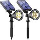 URPOWER Solar Lights Outdoor, 2-in-1 Solar Spot Lights Waterproof with 2 Lighting Modes, Adjustable Solar Powered Spotlights Auto On/Off Landscape Lights for Yard Garden Pathway, 2 Pack (Warm White)