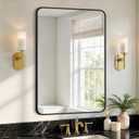 Bathroom Vanity Mirror for Wall, 30"x20" Wall Mounted Bathroom Mirror for Over Sink with Sturdy Aluminum Frame, Vertical or Horizontal, Living Room, Bedroom, Entryway(Black)