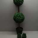 Artificial Boxwood Plant Ball Shape with Green Pot 60 cm Artificial Plants Decorative Artificial Plant Realistic Ideal for Decoration