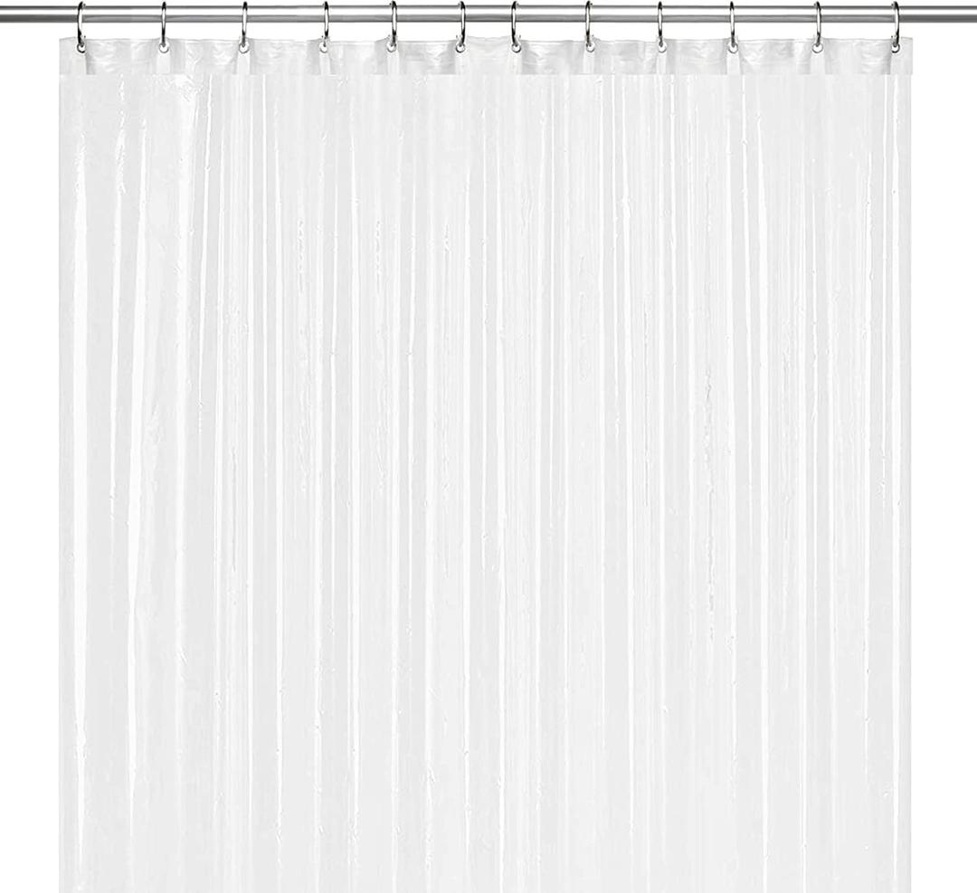 LiBa Bathroom Shower Curtain with 12 Shower Rings- Waterproof Plastic Shower Curtain Premium PEVA Non-Toxic with Rust Proof Grommets Frosted 10G Heavy Duty Bathroom Accessories 72x72