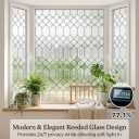 Sunbaby Reeded Glass Window Privacy Film, Frosted Static Cling,45"x157.4"