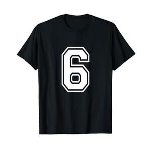 Number 6 Varsity Sports Team Jersey 6th Birthday 6 Years T-Shirt, L