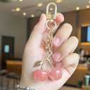 2Pcs Cherry Bag Charm Purse Charms Keychain-Bag Charms for Handbags- Cherry Keychains for Women-Purse Charm Gift for Women