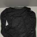 WIHOLL Womens Fashion 2024 Sheer Long Sleeve Black Mesh Long Sleeve See Through Y2K Sexy Lightweight Tees XL