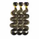 P1B/27 Human Hair Highlight Body Wave Bundles Double Weft Brazilian Hair Extensions 10 12 14 inch Ombre Two Tone Black Mixed With Honey Blonde Bundles