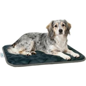 Furrybaby Dog Bed Mat Flat Crate Mat with Anti-Slip Bottom Machine Washable Pet Kennel Pad for Dog Sleeping (M 30x19'', Grey Mat)