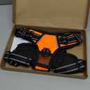 PHOEPET No Pull Dog Harness Medium Reflective Front Clip Vest with Handle,Adjustable 2 Metal Rings 3 Buckles,[Easy to Put on & Take Off](M, Orange)