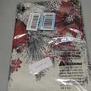 Red Christmas Table Runner and Placemats Set of 6-Piece Cotton Linen Dining Set Decor for Daily Use (13"x72", 12"x18") Christmas Decorations Snowball