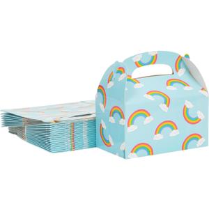 BLUE PANDA 24 Pack Rainbow Gable Boxes - Treat Boxes (6.2 x 3.5 x 3.6 In Goodie Box)