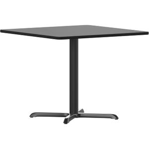 Flash Furniture 36'' Square Black Laminate Table Top with 30'' x 30'' Table Height Base