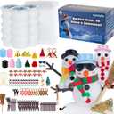 15 Pack Build a Snowman Kit, DIY Christmas Crafts for Kids & Adults, Christmas Stocking Stuffers, Air Dry Modeling Clay Snowman Making Kit, Kids' Xmas Snowman Crafts Gift for School Winter Party Fun